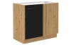 Dolná rohová kuchynská skrinka Modena, 90 cm, dub artisan/čierna
