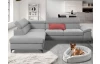 Rohová sedacia súprava Lonigo, svetle šedá látka, ľavý roh