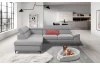 Rohová sedacia súprava Lonigo, svetle šedá látka, ľavý roh