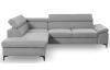 Rohová sedacia súprava Lonigo, svetle šedá látka, ľavý roh
