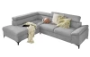 Rohová sedacia súprava Lonigo, svetle šedá látka, ľavý roh