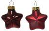 Vianočné ozdoby (12 ks) Hviezdy, červený lesk/mat, sklo