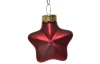 Vianočné ozdoby (12 ks) Hviezdy, červený lesk/mat, sklo