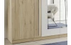 Šatníková skriňa so zrkadlom Cano, 228 cm, dub san remo/biela