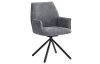 Jedálenská stolička Livela, dymovo šedá štruktúrovaná tkanina