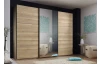Šatníková skriňa so zrkadlom Bravo, 270 cm, dub mauvella