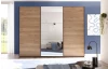 Šatníková skriňa so zrkadlom Bravo, 270 cm, dub mauvella