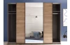 Šatníková skriňa so zrkadlom Bravo, 270 cm, dub mauvella