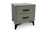 Nočný stolík s 2 zásuvkami Joy, olivovo zelená látka