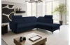Rohová sedacia súprava Glow, námornícka modrá látka, pravý roh