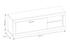 TV skrinka Brilon, 150 cm, dub artisan/biela