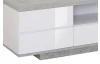 Široká TV skrinka Viva, beton/biely lesk