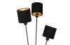 Stojaca lampa Tommy, 3 svietidlá, čierna/zlatá