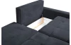 Rohová sedacia súprava Kevin,tmavomodrá látka, pravý roh