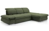 Rohová sedacia súprava Focus, špenátová zelená látka, pravý roh