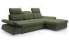 Rohová sedacia súprava Focus, špenátová zelená látka, pravý roh