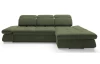 Rohová sedacia súprava Focus, špenátová zelená látka, pravý roh
