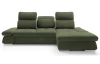 Rohová sedacia súprava Focus, špenátová zelená látka, pravý roh