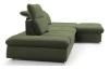 Rohová sedacia súprava Focus, špenátová zelená látka, pravý roh
