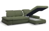 Rohová sedacia súprava Focus, špenátová zelená látka, pravý roh