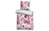 Obliečky Rosa, bavlnený satén, ružové kvetinové