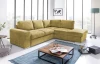 Rohová sedacia súprava Eddi, žltá látka, pravý roh