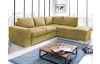 Rohová sedacia súprava Eddi, žltá látka, pravý roh