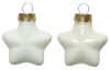 Vianočné ozdoby (12 ks) Hviezdy, krémový lesk/mat, sklo