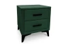 Nočný stolík s 2 zásuvkami Joy, tmavo zelená látka