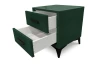 Nočný stolík s 2 zásuvkami Joy, tmavo zelená látka