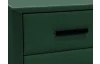 Nočný stolík s 2 zásuvkami Joy, tmavo zelená látka