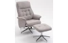 Relaxačné TV kreslo s podnožkou Leonardo, svetlo šedá látka