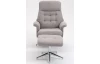 Relaxačné TV kreslo s podnožkou Leonardo, svetlo šedá látka