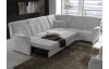 Rohová sedacia súprava Malaga, svetlo šedá látka, s funkciami