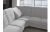 Rohová sedacia súprava Malaga, svetlo šedá látka, s funkciami