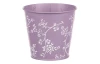 Obal na kvetináč fialový s bielymi ružami, 14 cm