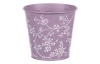 Obal na kvetináč fialový s bielymi ružami, 14 cm