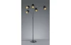 Stojaca lampa Tommy, 5 svietidiel, čierna/zlatá
