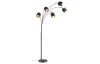 Stojaca lampa Tommy, 5 svietidiel, čierna/zlatá