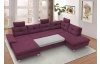 Sedacia súprava Madeira 3A, fialová lila látka, tvar pravé U
