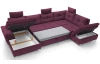 Sedacia súprava Madeira 3A, fialová lila látka, tvar pravé U