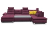 Sedacia súprava Madeira 3A, fialová lila látka, tvar pravé U