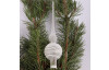 Vianočná ozdoba špica 28 cm, biele sklo s vlnkami
