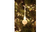 Vianočná ozdoba špica 28 cm, biele sklo s vlnkami