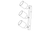 Stropné/nástenné osvetlenie Assam, 3 svietidlá, drevo/sklo