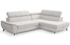 Rohová sedacia súprava Mario, svetlo šedá látka, pravý roh