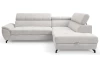 Rohová sedacia súprava Mario, svetlo šedá látka, pravý roh