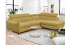Rohová sedacia súprava Othello, horčicovo žltá látka, pravý roh