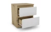Skrinka/nočný stolík Carlos 40 cm, dub artisan/biela, 2 zásuvky