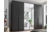 Šatníková skriňa so zrkadlami Kevo, 270 cm, grafitová